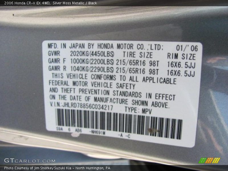 Silver Moss Metallic / Black 2006 Honda CR-V EX 4WD