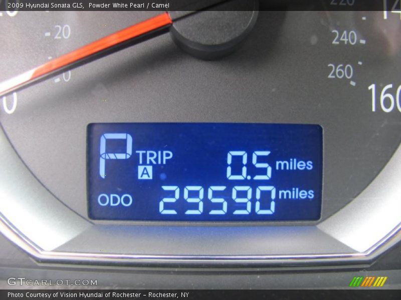 Powder White Pearl / Camel 2009 Hyundai Sonata GLS