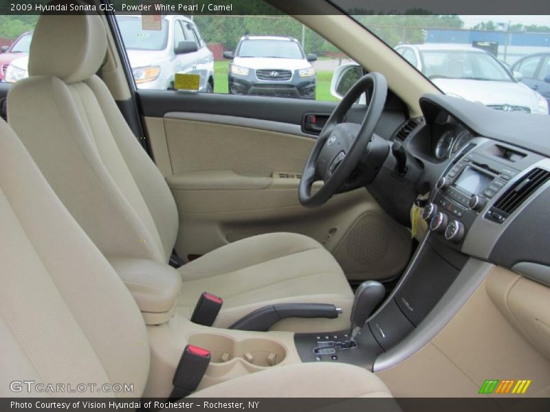 Powder White Pearl / Camel 2009 Hyundai Sonata GLS