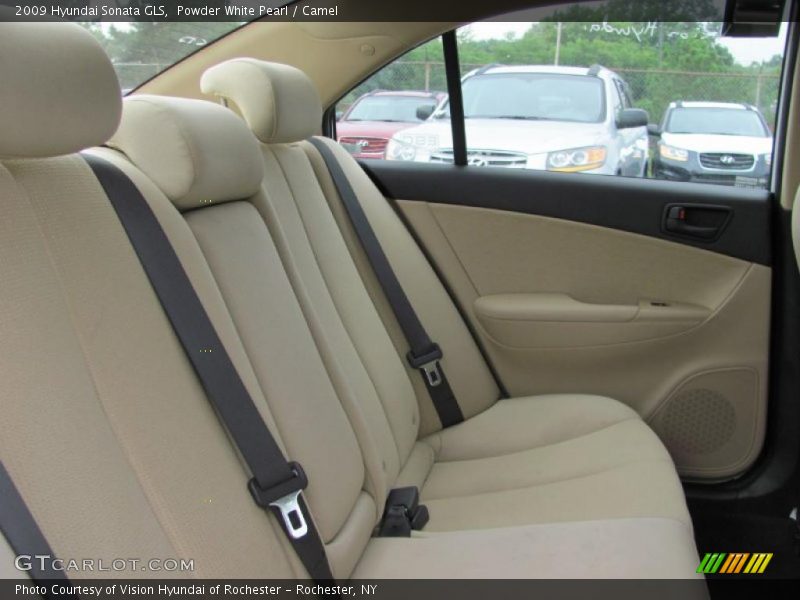 Powder White Pearl / Camel 2009 Hyundai Sonata GLS