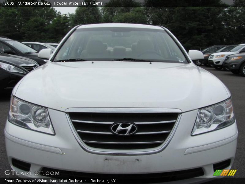 Powder White Pearl / Camel 2009 Hyundai Sonata GLS