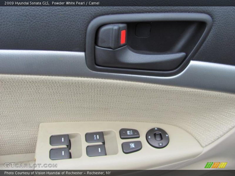 Powder White Pearl / Camel 2009 Hyundai Sonata GLS