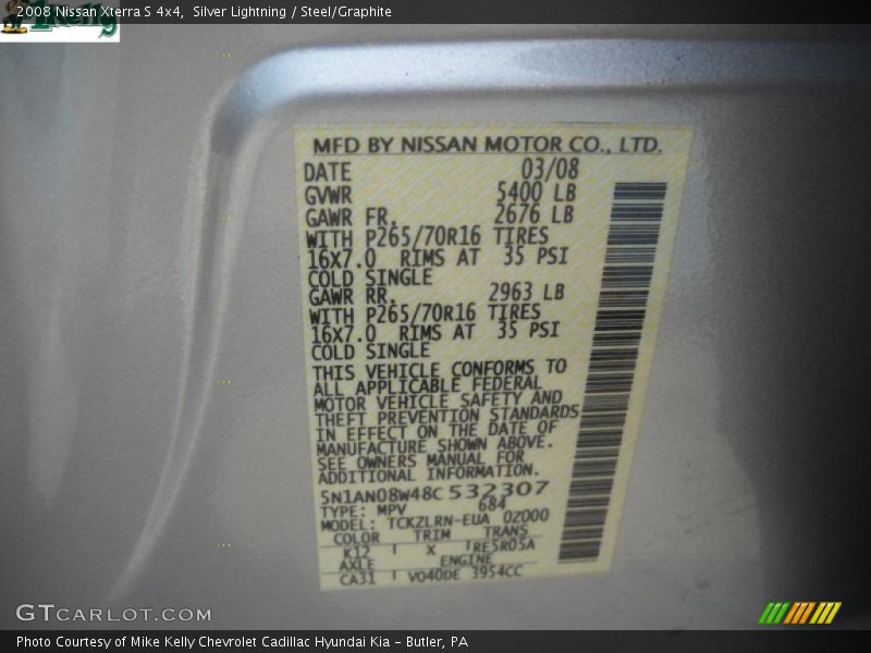 Silver Lightning / Steel/Graphite 2008 Nissan Xterra S 4x4