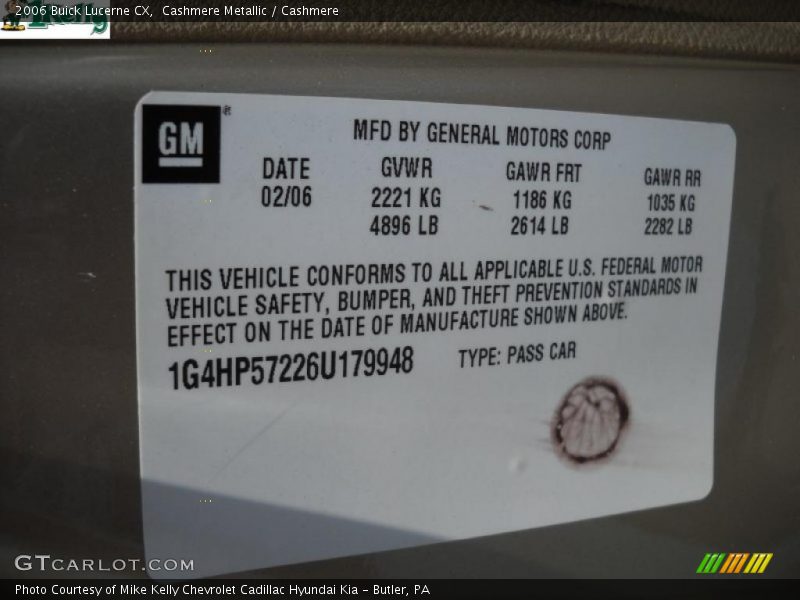Cashmere Metallic / Cashmere 2006 Buick Lucerne CX