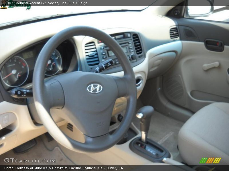 Ice Blue / Beige 2007 Hyundai Accent GLS Sedan