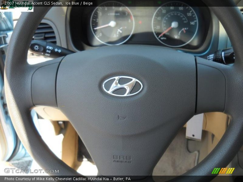 Ice Blue / Beige 2007 Hyundai Accent GLS Sedan