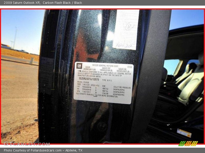 Carbon Flash Black / Black 2009 Saturn Outlook XR