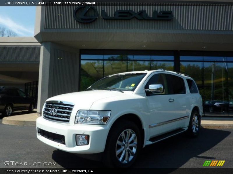 Tuscan Pearl White / Wheat 2008 Infiniti QX 56 4WD