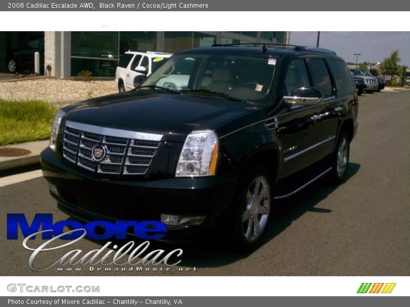 Black Raven / Cocoa/Light Cashmere 2008 Cadillac Escalade AWD
