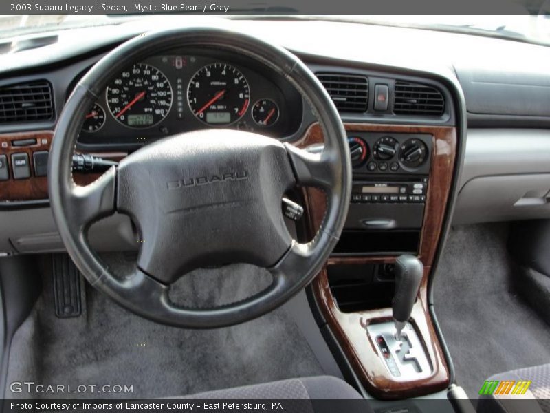 Mystic Blue Pearl / Gray 2003 Subaru Legacy L Sedan