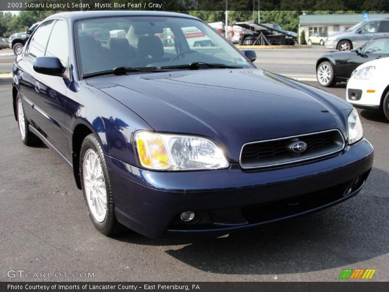 Mystic Blue Pearl / Gray 2003 Subaru Legacy L Sedan