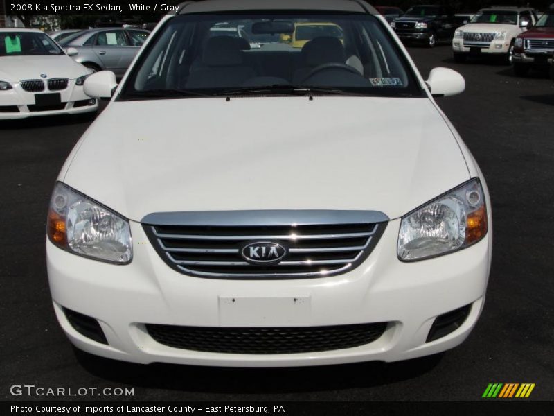 White / Gray 2008 Kia Spectra EX Sedan