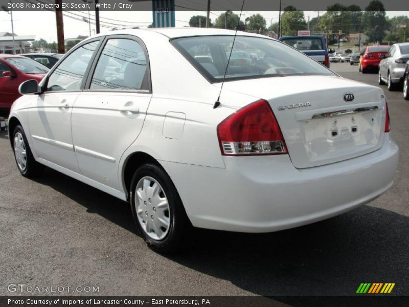 White / Gray 2008 Kia Spectra EX Sedan