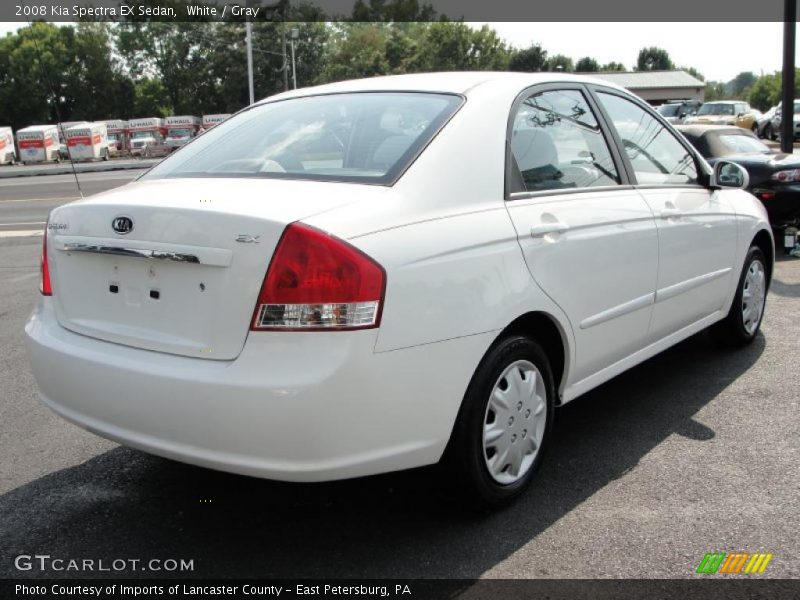 White / Gray 2008 Kia Spectra EX Sedan