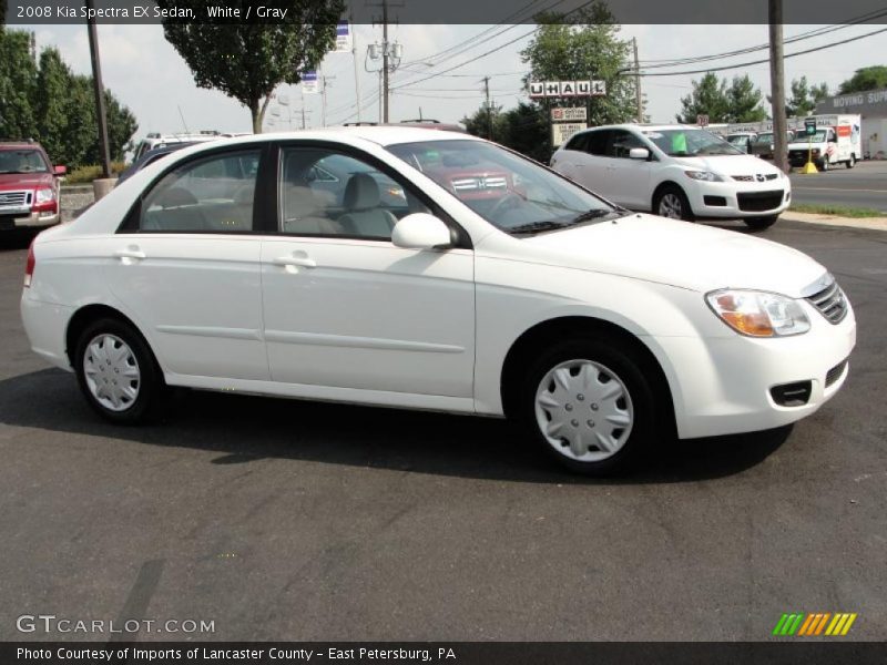 White / Gray 2008 Kia Spectra EX Sedan