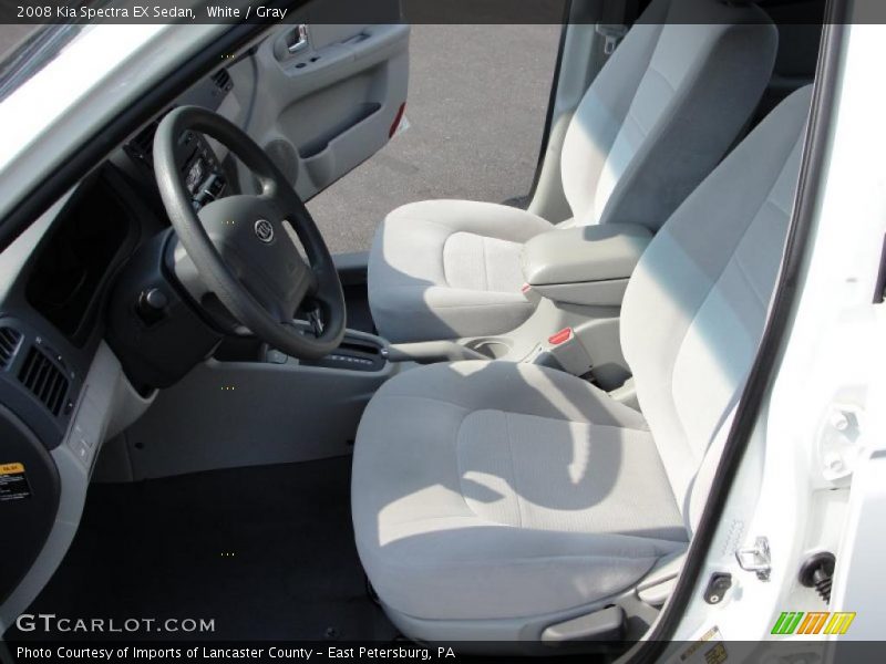 White / Gray 2008 Kia Spectra EX Sedan