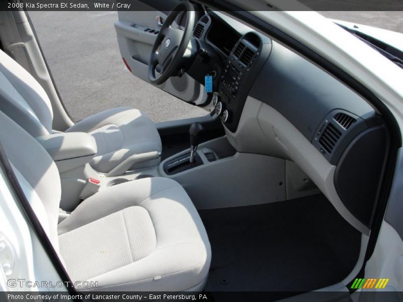White / Gray 2008 Kia Spectra EX Sedan
