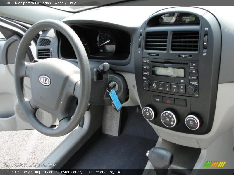White / Gray 2008 Kia Spectra EX Sedan