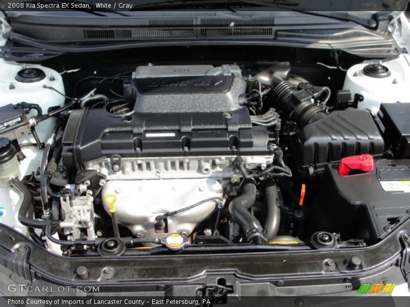 White / Gray 2008 Kia Spectra EX Sedan