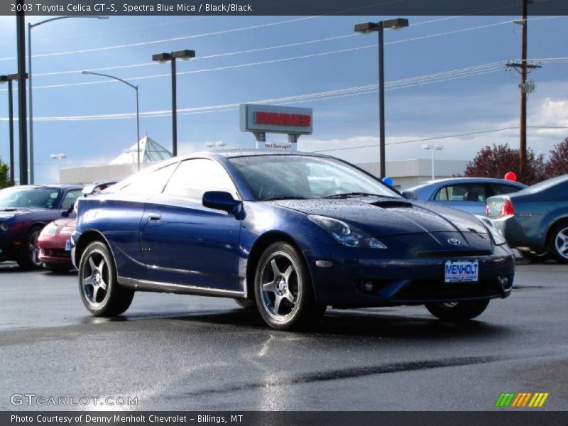 Spectra Blue Mica / Black/Black 2003 Toyota Celica GT-S