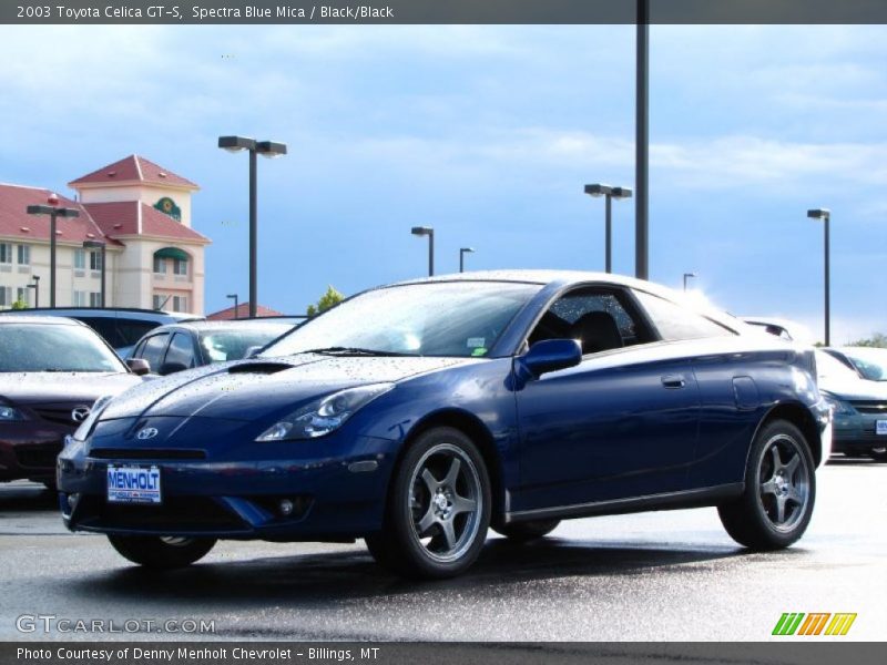 Spectra Blue Mica / Black/Black 2003 Toyota Celica GT-S