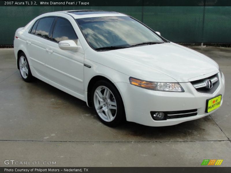 White Diamond Pearl / Taupe 2007 Acura TL 3.2