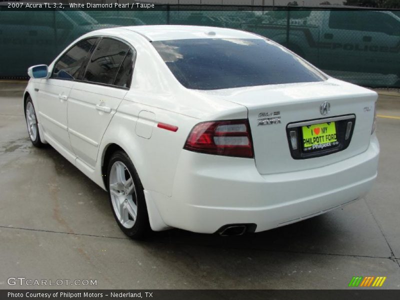 White Diamond Pearl / Taupe 2007 Acura TL 3.2