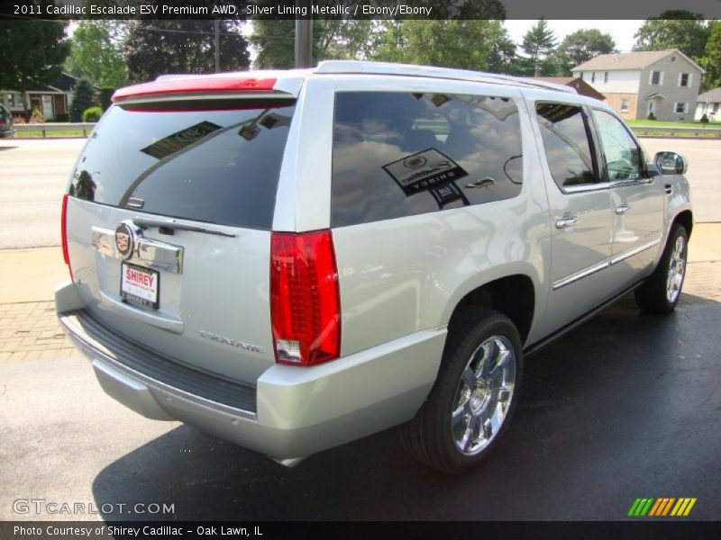 Silver Lining Metallic / Ebony/Ebony 2011 Cadillac Escalade ESV Premium AWD