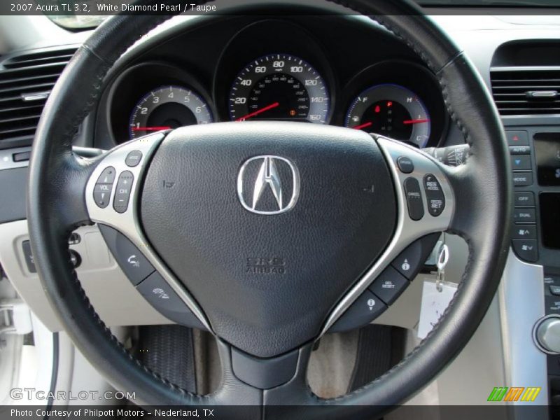 White Diamond Pearl / Taupe 2007 Acura TL 3.2