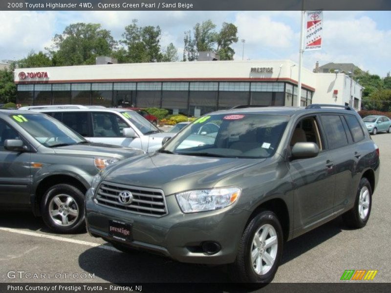 Cypress Green Pearl / Sand Beige 2008 Toyota Highlander 4WD