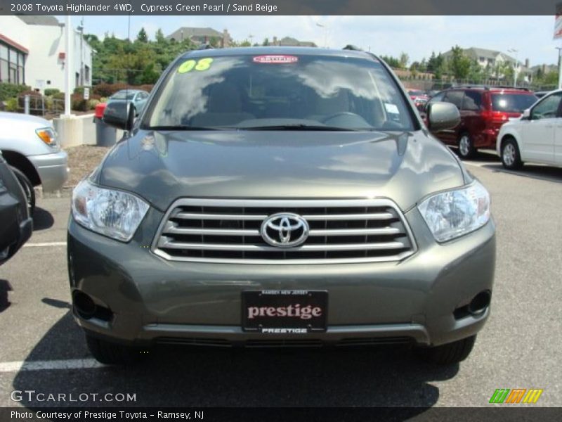 Cypress Green Pearl / Sand Beige 2008 Toyota Highlander 4WD