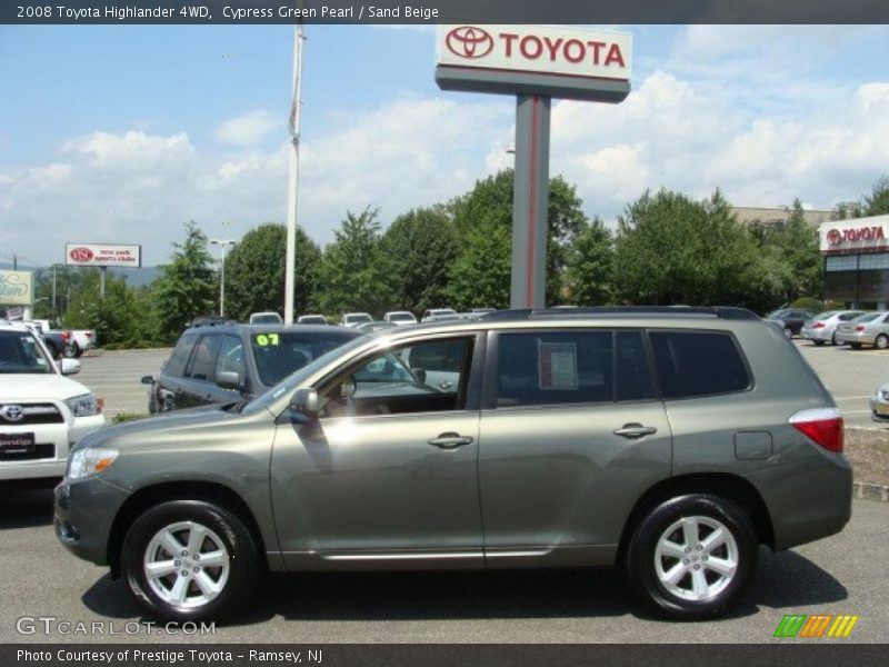 Cypress Green Pearl / Sand Beige 2008 Toyota Highlander 4WD