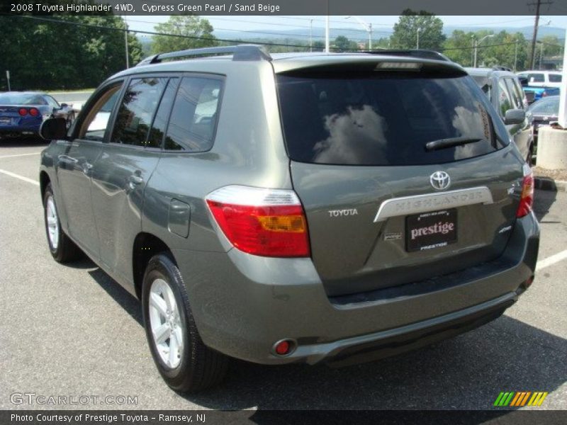 Cypress Green Pearl / Sand Beige 2008 Toyota Highlander 4WD