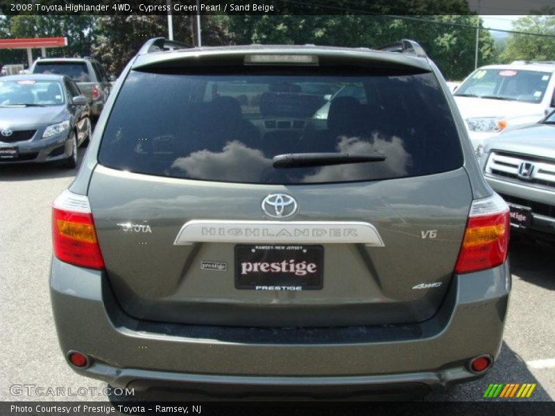 Cypress Green Pearl / Sand Beige 2008 Toyota Highlander 4WD
