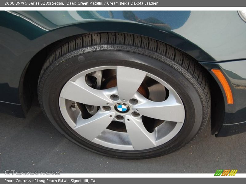 Deep Green Metallic / Cream Beige Dakota Leather 2008 BMW 5 Series 528xi Sedan