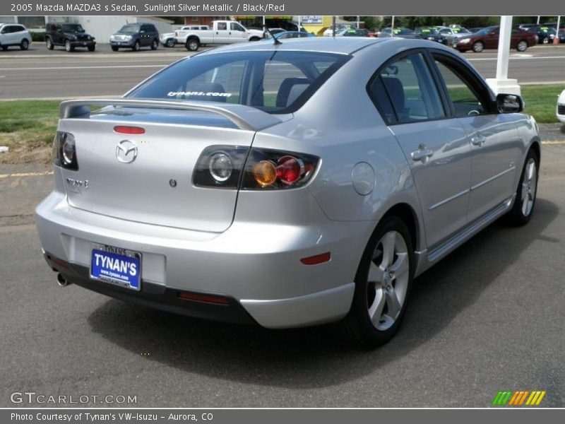Sunlight Silver Metallic / Black/Red 2005 Mazda MAZDA3 s Sedan
