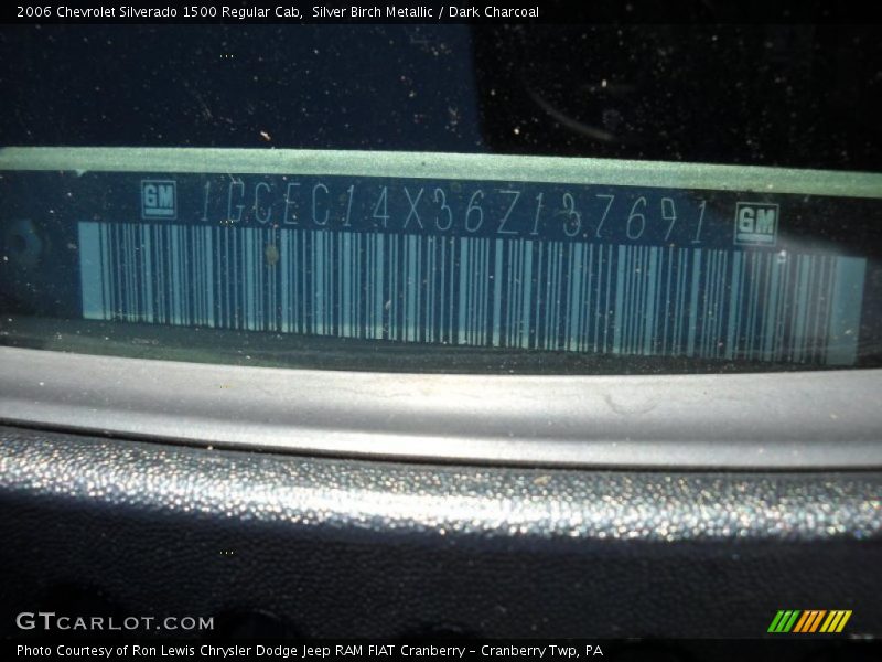 Silver Birch Metallic / Dark Charcoal 2006 Chevrolet Silverado 1500 Regular Cab
