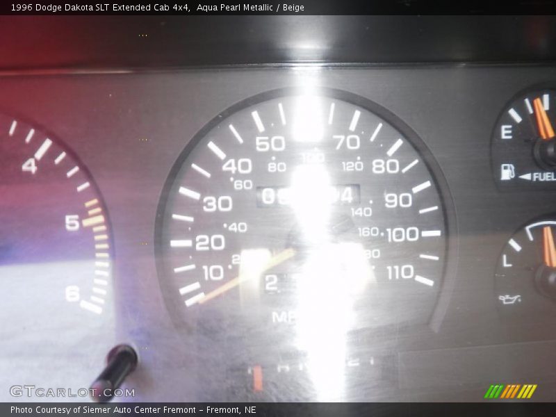 Aqua Pearl Metallic / Beige 1996 Dodge Dakota SLT Extended Cab 4x4