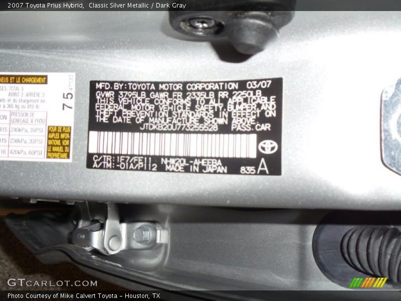 Classic Silver Metallic / Dark Gray 2007 Toyota Prius Hybrid