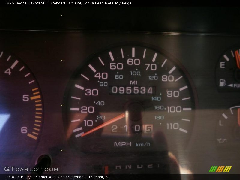 Aqua Pearl Metallic / Beige 1996 Dodge Dakota SLT Extended Cab 4x4