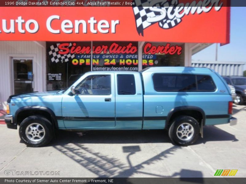 Aqua Pearl Metallic / Beige 1996 Dodge Dakota SLT Extended Cab 4x4