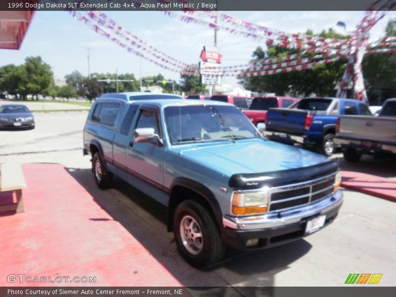 Aqua Pearl Metallic / Beige 1996 Dodge Dakota SLT Extended Cab 4x4