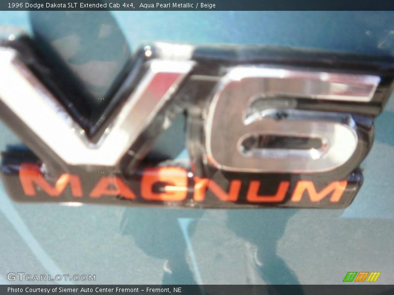 Aqua Pearl Metallic / Beige 1996 Dodge Dakota SLT Extended Cab 4x4