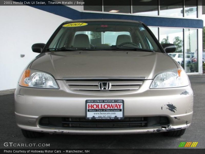 Titanium Metallic / Beige 2001 Honda Civic LX Sedan