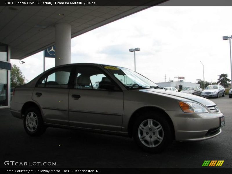 Titanium Metallic / Beige 2001 Honda Civic LX Sedan