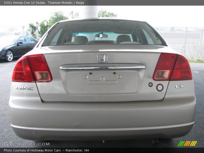Titanium Metallic / Beige 2001 Honda Civic LX Sedan