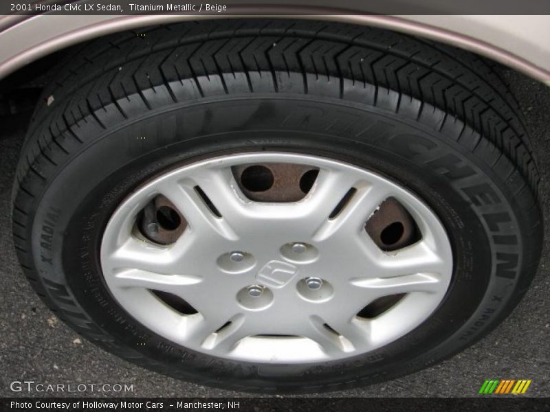 Titanium Metallic / Beige 2001 Honda Civic LX Sedan