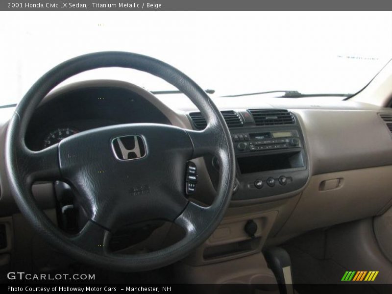 Titanium Metallic / Beige 2001 Honda Civic LX Sedan