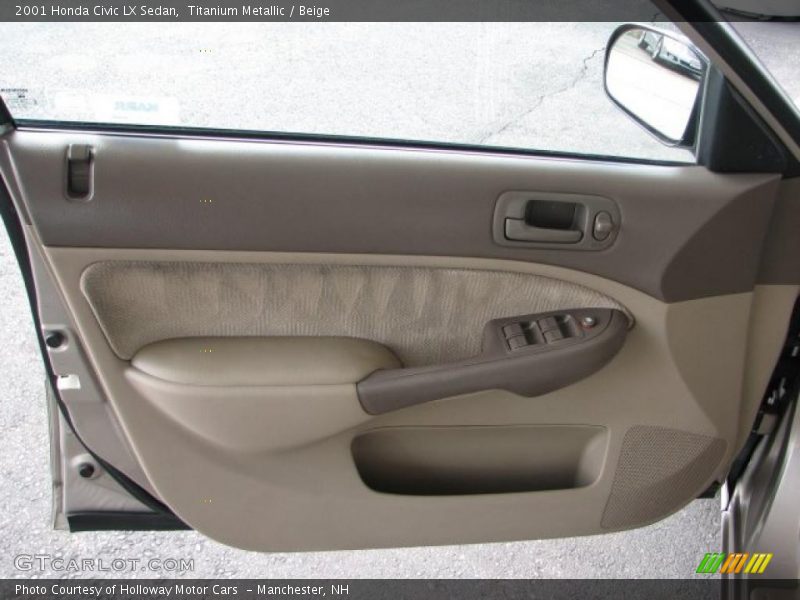 Titanium Metallic / Beige 2001 Honda Civic LX Sedan
