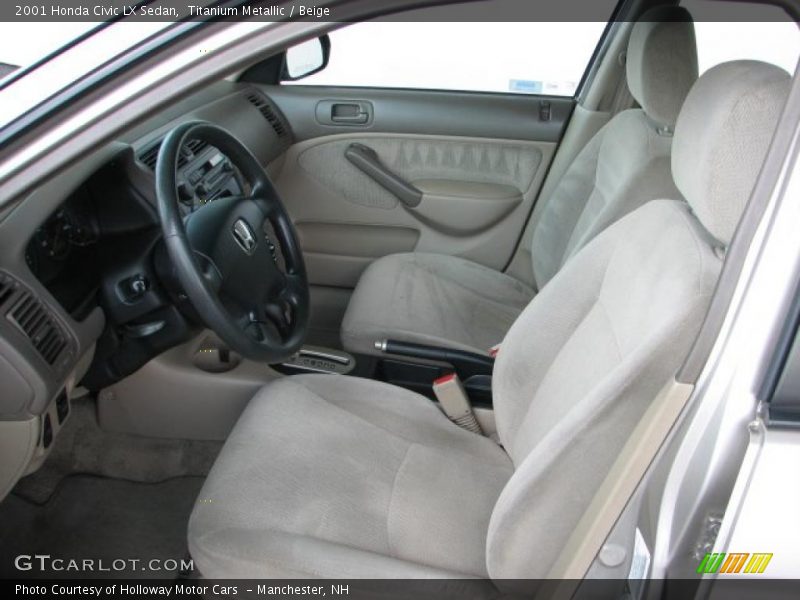 Titanium Metallic / Beige 2001 Honda Civic LX Sedan